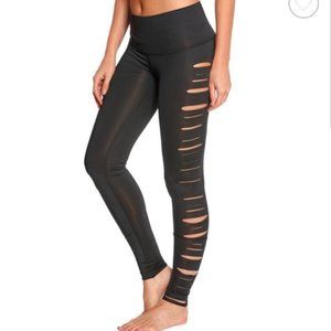 Teeki Laser Shredded Black Leggings Size Small